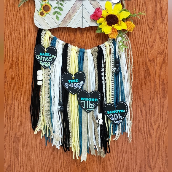 Custom Made to Order Birth Announcement Door Hanger - Picture 3 of 3